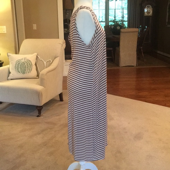 ee:some taupe and cream sleeveless sundress - Picture 3 of 8
